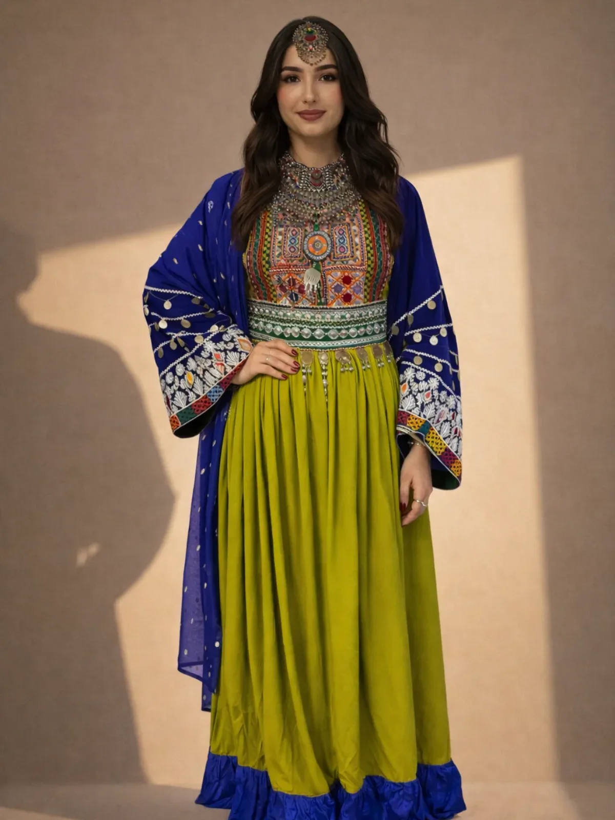 Spogmai Kuchi Dress – 3 Piece Afghan Traditional Set